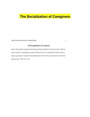 The Socialization of Caregivers