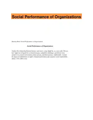 Social Performance of Organizations