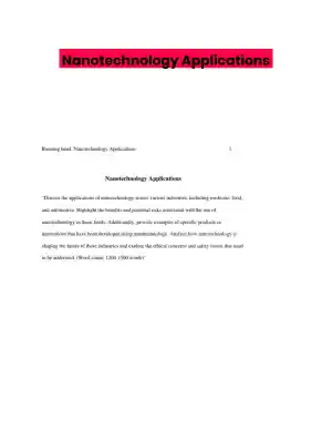 Nanotechnology Applications
