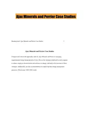 Ajax Minerals and Perrier Case Studies