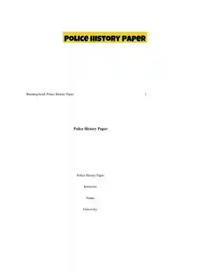 Police History Paper