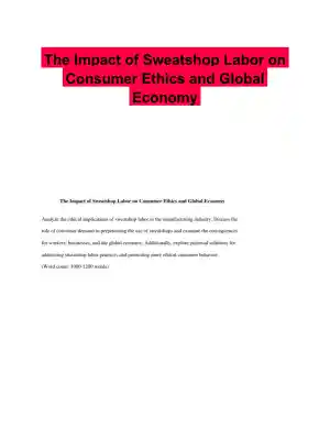 The Impact of Sweatshop Labor on Consumer Ethics and Global Economy