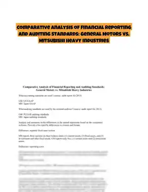 Comparative Analysis of Financial Reporting and Auditing Standards: General Motors vs. Mitsubishi Heavy Industries
