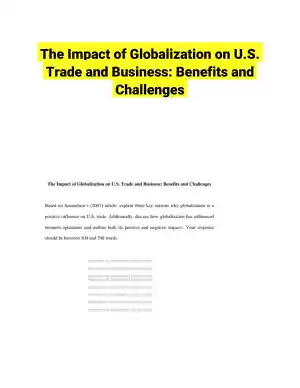 The Impact of Globalization on U.S. Trade and Business: Benefits and Challenges