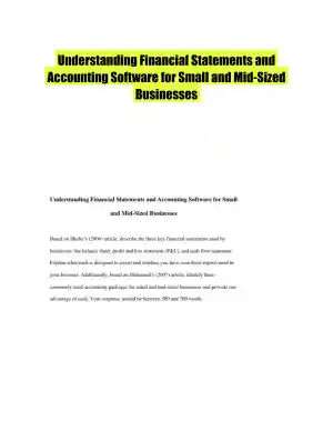 Understanding Financial Statements and Accounting Software for Small and Mid-Sized Businesses