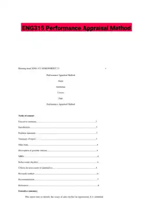 ENG315 Performance Appraisal Method