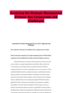 Analyzing the Strategic Management Process: Key Components and Challenges
