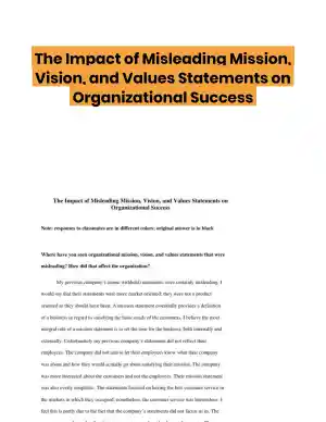 The Impact of Misleading Mission, Vision, and Values Statements on Organizational Success