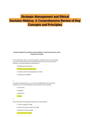 Strategic Management and Ethical Decision-Making: A Comprehensive Review of Key Concepts and Principles