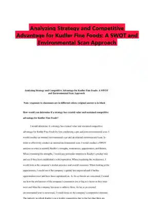 Analyzing Strategy and Competitive Advantage for Kudler Fine Foods: A SWOT and Environmental Scan Approach
