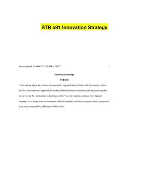 STR 581 Innovation Strategy