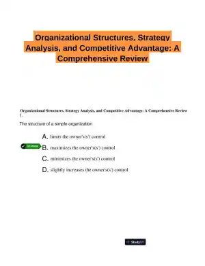 Organizational Structures, Strategy Analysis, and Competitive Advantage: A Comprehensive Review