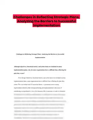 Challenges in Reflecting Strategic Plans: Analyzing the Barriers to Successful Implementation