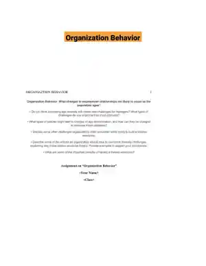 Organization Behavior