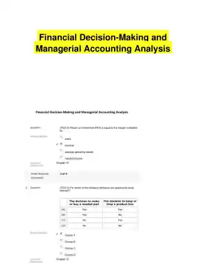 Financial Decision-Making and Managerial Accounting Analysis