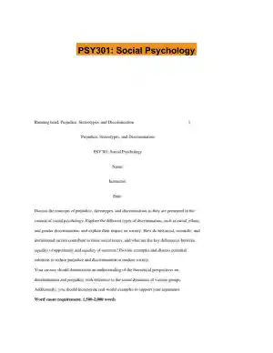 PSY301: Social Psychology