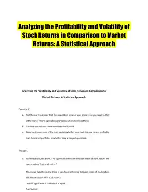 Analyzing the Profitability and Volatility of Stock Returns in Comparison to Market Returns: A Statistical Approach
