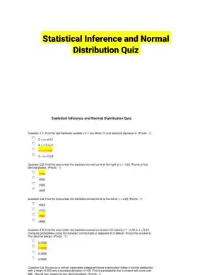 Statistical Inference and Normal Distribution Quiz