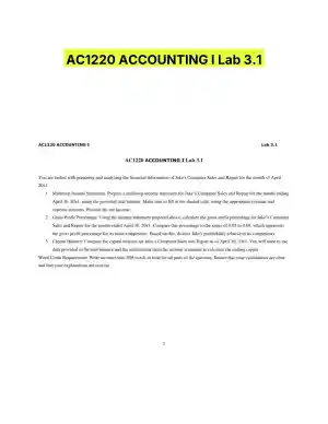 AC1220 ACCOUNTING I Lab 3.1