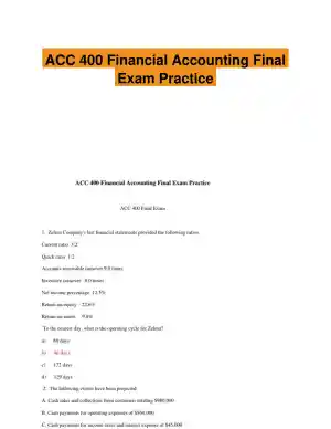 ACC 400 Financial Accounting Final Exam Practice