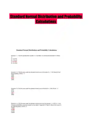 Standard Normal Distribution and Probability Calculations