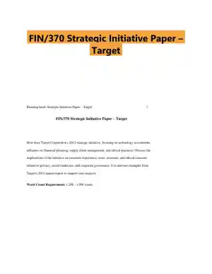 FIN/370 Strategic Initiative Paper � Target