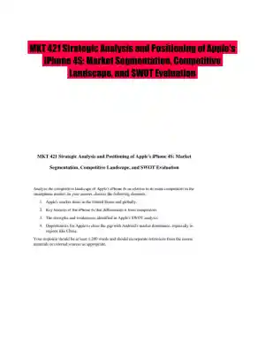 MKT 421 Strategic Analysis and Positioning of Apple's iPhone 4S