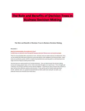 The Role and Benefits of Decision Trees in Business Decision-Making