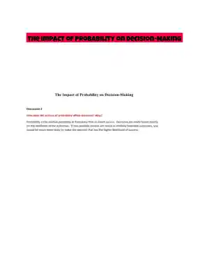 The Impact of Probability on Decision-Making