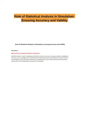 Role of Statistical Analysis in Simulation: Ensuring Accuracy and Validity