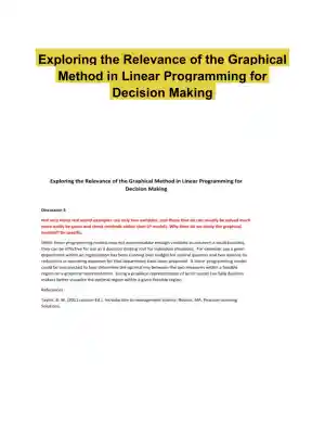 Exploring the Relevance of the Graphical Method in Linear Programming for Decision Making