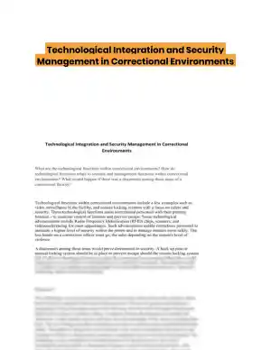 Technological Integration and Security Management in Correctional Environments