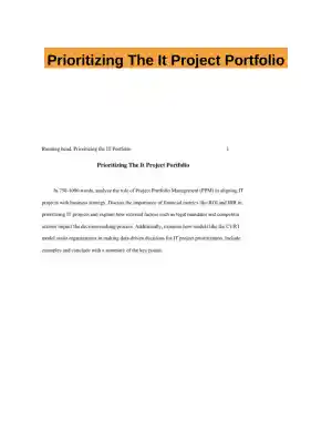 Prioritizing The It Project Portfolio