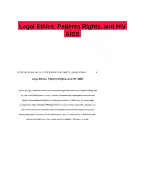 Legal Ethics, Patients Rights, and HIV AIDS