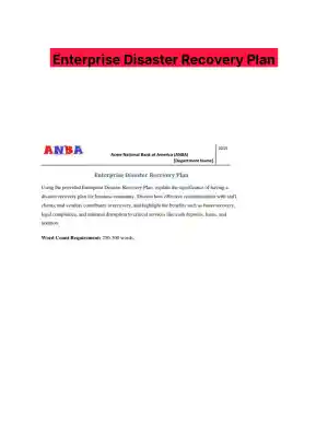 Enterprise Disaster Recovery Plan