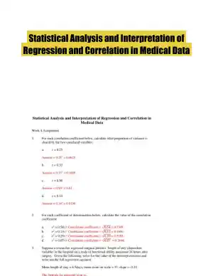 Statistical Analysis and Interpretation of Regression and Correlation in Medical Data