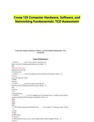 Comp 129 Computer Hardware, Software, and Networking Fundamentals: TCO Assessment
