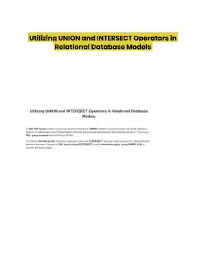 Utilizing UNION and INTERSECT Operators in Relational Database Models