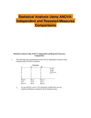 Statistical Analysis Using ANOVA: Independent and Repeated-Measures Comparisons