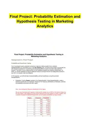 Final Project: Probability Estimation and Hypothesis Testing in Marketing Analytics