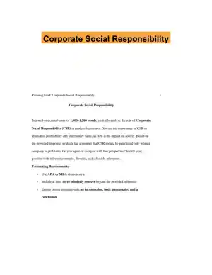 Corporate Social Responsibility