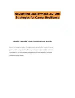 Navigating Employment Lay-Off: Strategies for Career Resilience