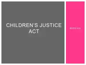 BSHS/408 Children�s Justice Act