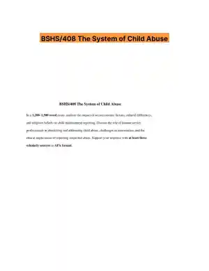 BSHS/408 The System of Child Abuse