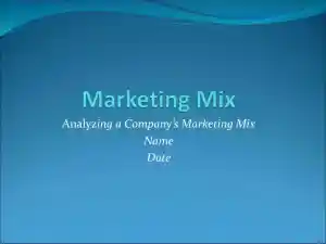 Marketing Mix: Analyzing a Company�s Marketing Mix