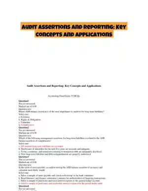 Audit Assertions and Reporting: Key Concepts and Applications