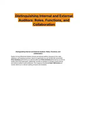 Distinguishing Internal and External Auditors: Roles, Functions, and Collaboration
