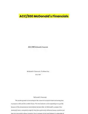 ACC/300 McDonald�s Financials