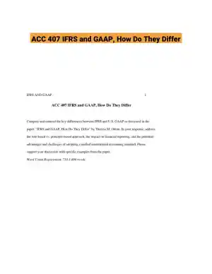 ACC 407 IFRS and GAAP, How Do They Differ