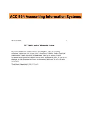 ACC 564 Accounting Information Systems